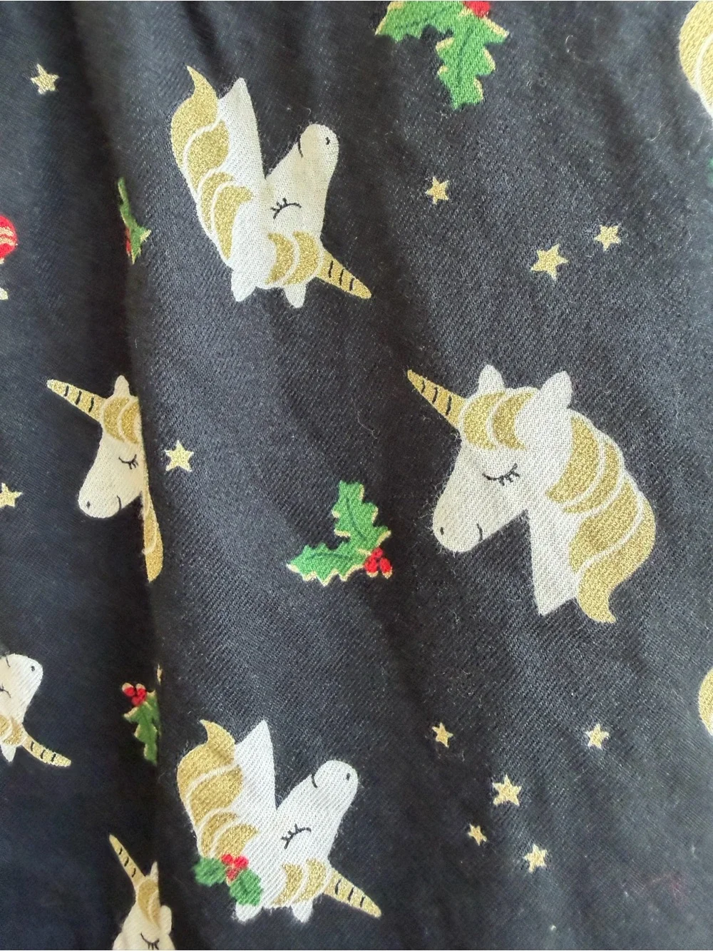 Carter’s Girls Christmas Unicorn Dress Size 7 Black Gold Holiday
